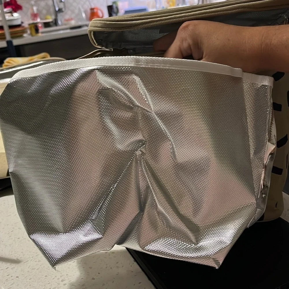 NWT "Nourish by SoYoung" Lunch Bag - Rose Gold Pinstripe - Picture 8 of 10
